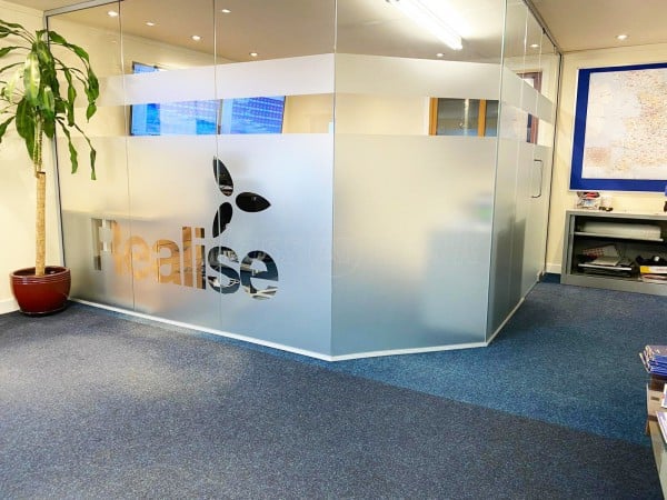 Realise Energy (Perth, Scotland): Glass Office Corner Room Using Frameless Toughened Glazed Panels