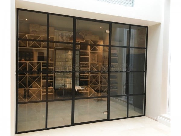 Domestic Project (Fulham, London): Black Framed Industrial Factory Style Glass Partition Wall & Door