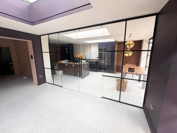 Domestic Project (Rickmansworth, Hertfordshire): Sliding Glass Double Doors With T-Bar Side Panels