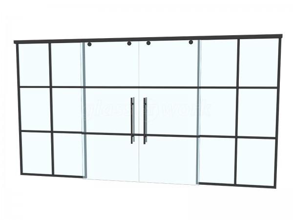 Domestic Project (Rickmansworth, Hertfordshire): Sliding Glass Double Doors With T-Bar Side Panels