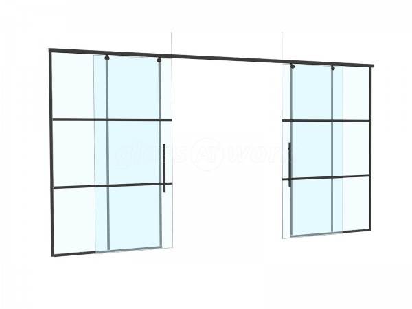 Domestic Project (Rickmansworth, Hertfordshire): Sliding Glass Double Doors With T-Bar Side Panels