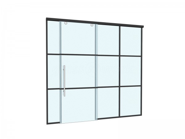 Domestic Project (Stockport, Greater Manchester): Industrial-Style T-Bar Glass Wall and Sliding Door