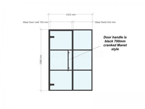 Richard Harris Design (Rugeley, Staffordshire): T-Bar Black Framed Glass Door and Side Panel