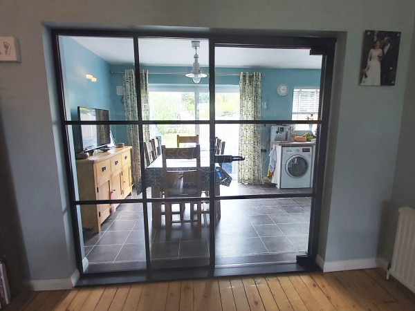 Residential Project (Bramcote, Nottinghamshire): T-Bar Slimline Heritage-Style Glass Room Divider