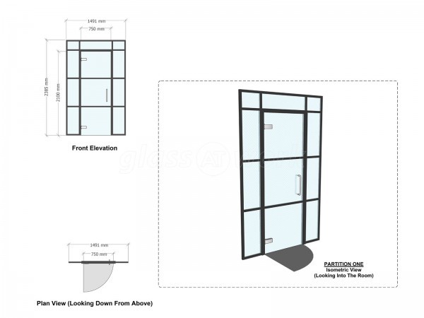 Domestic Project (East Malling, Kent): T-Bar Industrial-Style Interior Glass Wall and Door