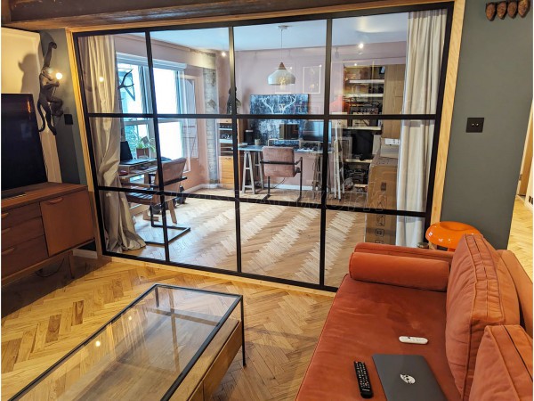 Domestic Project (Tower Bridge, London): T-Bar Glass Room Divider