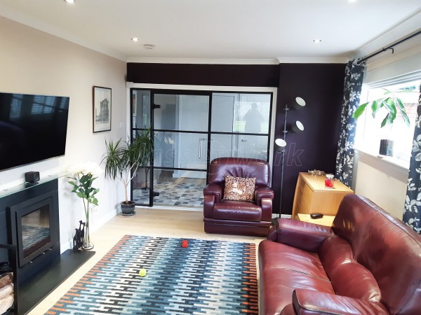 Domestic Project (Stirling, Scotland): Industrial-Style Black Framed Glass Room Divider and Door