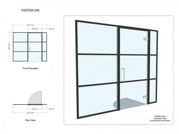 Domestic Project (Stirling, Scotland): Industrial-Style Black Framed Glass Room Divider and Door