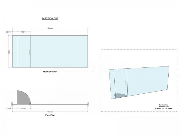 Hallam Express (Ecclesfield, Sheffield): Small Glass Office Wall With Frameless Door