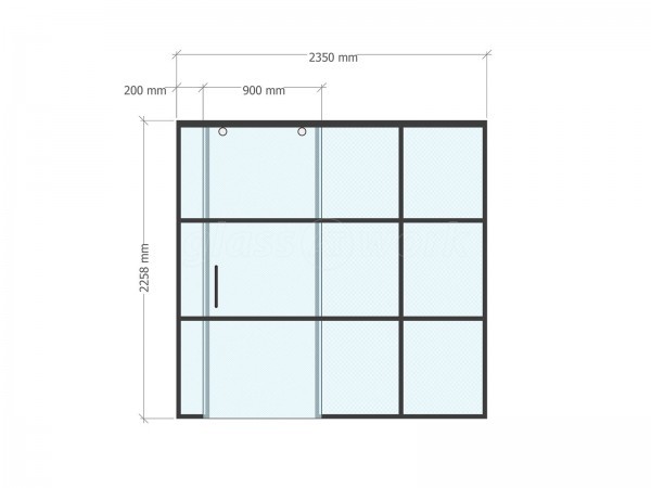 Domestic Project (Astley, Manchester): T-Bar Aluminium Black Framed Glass Wall and Door