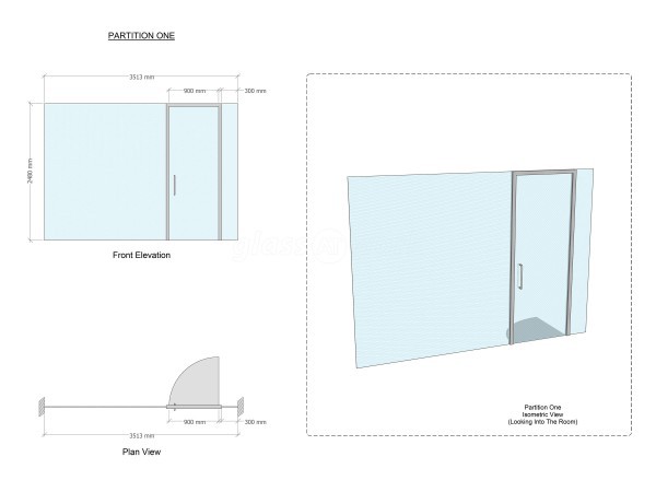 Stonegrave Properties Ltd (York, North Yorkshire): Small Glazed Office Divider With Glass Door