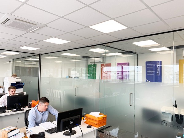 Switch Electrical Wholesale Limited (Peterborough, Cambridgeshire): Toughened Glass Offices and Meeting Rooms