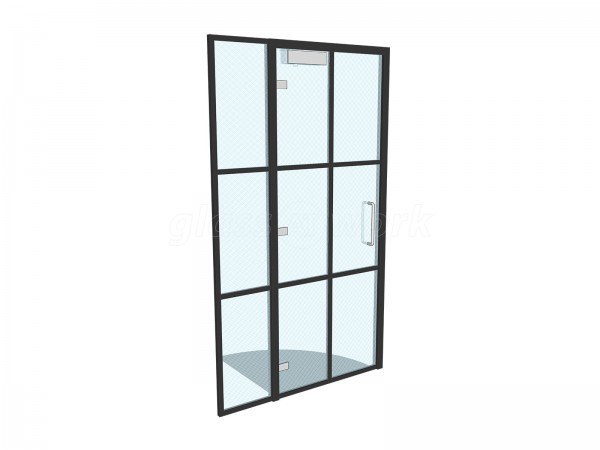 Domestic Project (Maidenhead, Berkshire): T-Bar Black Framed Glass Door and Side Panel
