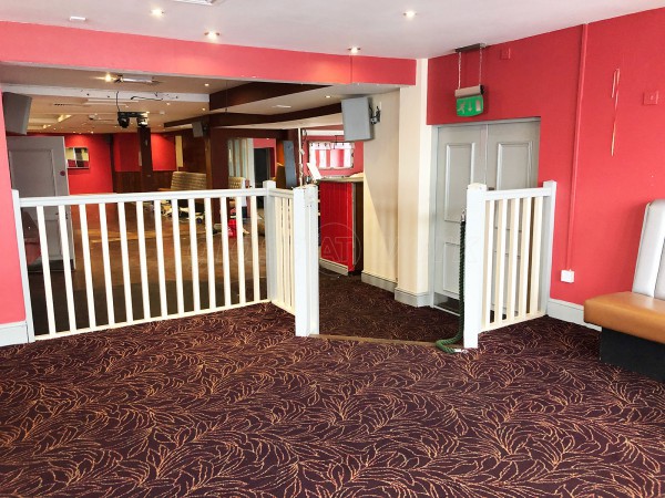 Together For Change (Nuneaton, Warwickshire): Stepped Industrial-Style Black Framed T-Bar Single Glazed Partition