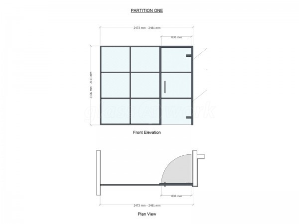 Domestic Project (Stroud, Gloucestershire): T-Bar Black Framed Room Divider With Door