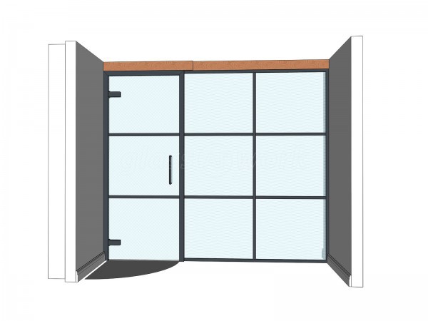 Domestic Project (Stroud, Gloucestershire): T-Bar Black Framed Room Divider With Door