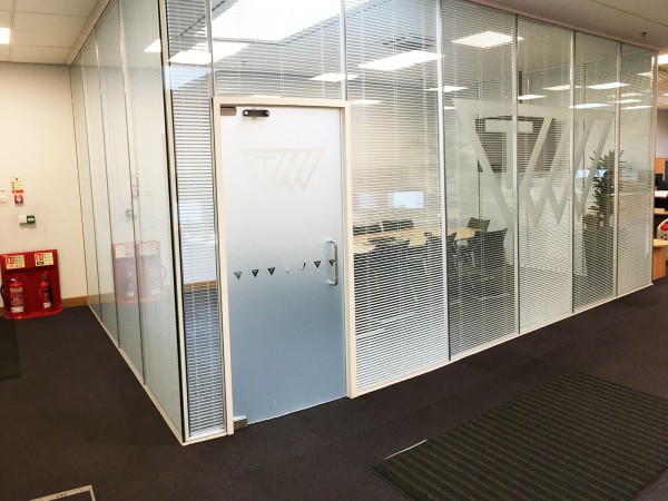 Trelleborg AVS (Leicester, Leicestershire): Double Glazed Meeting Room With Integral Blinds & Bespoke Film