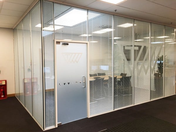 Trelleborg AVS (Leicester, Leicestershire): Double Glazed Meeting Room With Integral Blinds & Bespoke Film