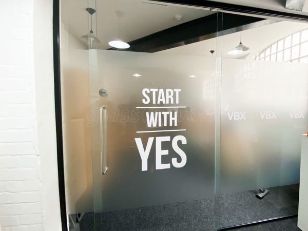 Voiceboxx (City Centre, Birmingham): Office Glass Sliding Door and Side Panels