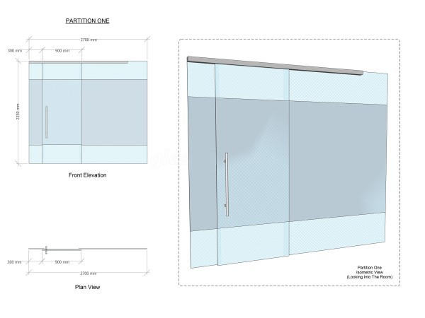 Voiceboxx (City Centre, Birmingham): Office Glass Sliding Door and Side Panels