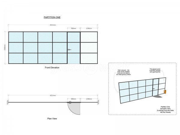 Domestic Project (Amersham, Buckinghamshire): Acoustic Glass Warehouse Style T-Bar Black Framed Glass Wall & Door