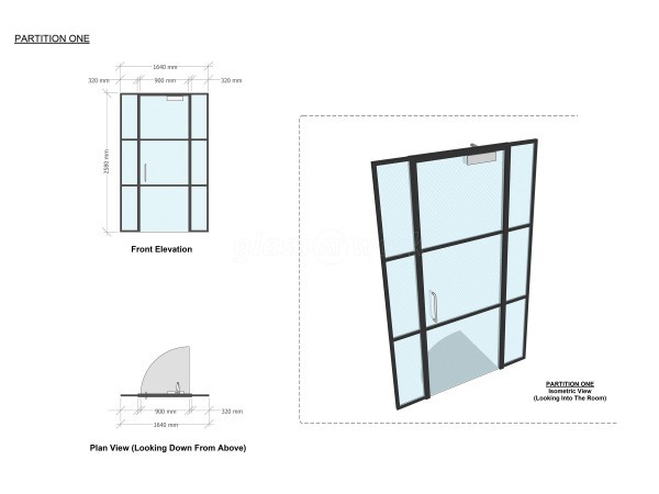 Residential Project (Hexham, Northumberland): Industrial Style Interior Glass Door With Black Bars For Home Office