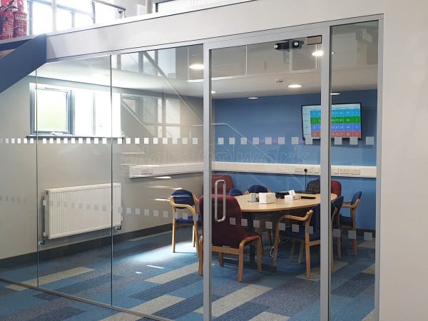 Single Glazed Frameless Glass Office Partitioning