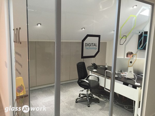 Zinc Digital (Little Houghton, Northampton): Glass Partitions with Sliding Doors