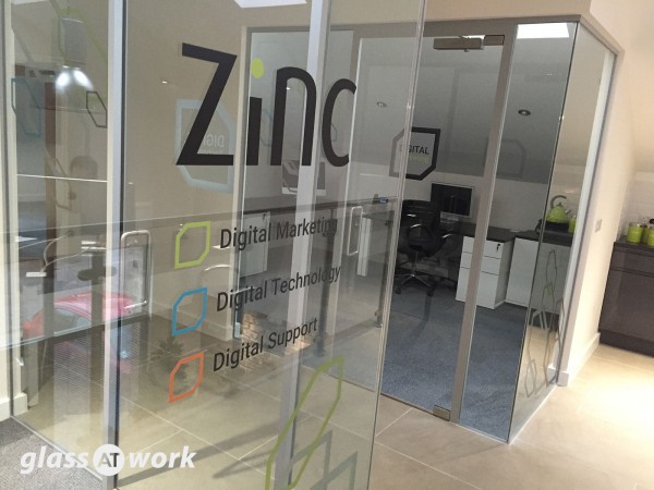 Zinc Digital (Little Houghton, Northampton): Glass Partitions with Sliding Doors