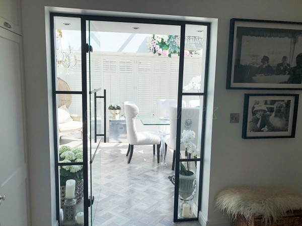 Domestic Project (Blackpool, Lancashire): T-Bar Aluminium Black Framed Glass Door and Side Panels