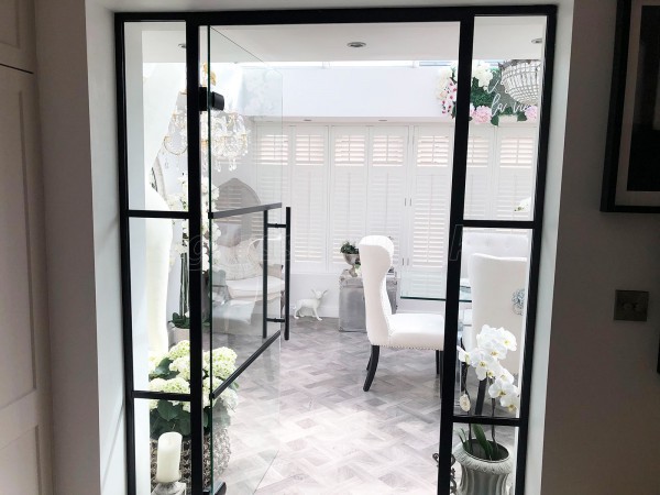 Domestic Project (Blackpool, Lancashire): T-Bar Aluminium Black Framed Glass Door and Side Panels