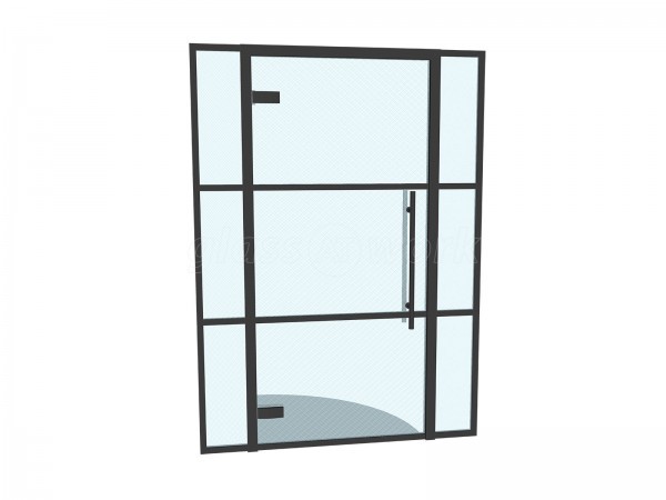 Domestic Project (Blackpool, Lancashire): T-Bar Aluminium Black Framed Glass Door and Side Panels