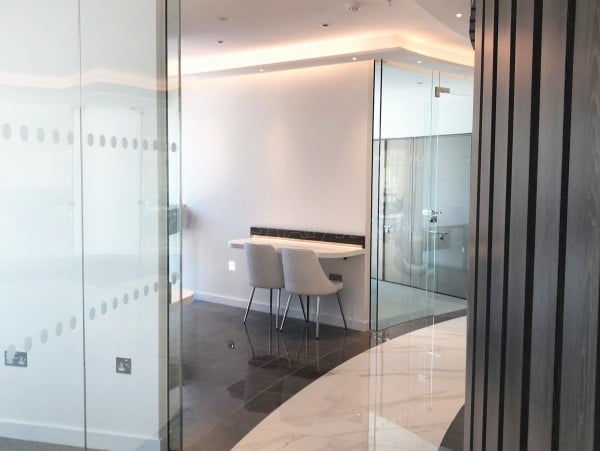 Curved Glass Frameless Office Partitioning